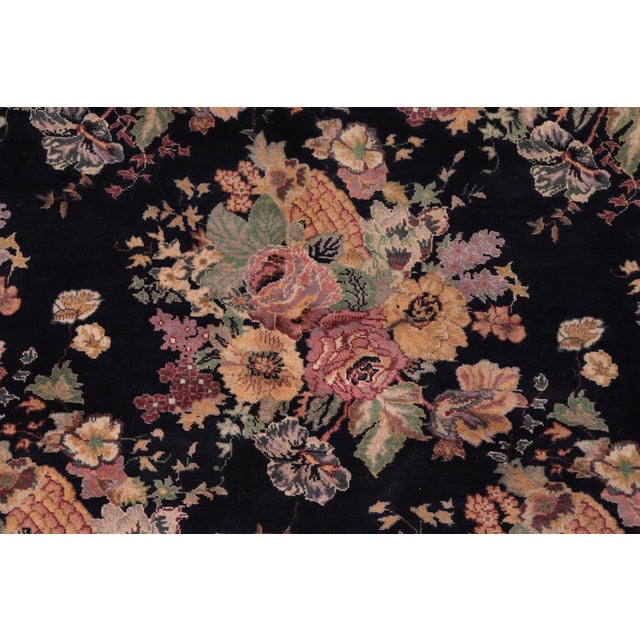 Elegant Kashan Pak-Persian Black/Gold Wool Rug - 8'11'' X 12'1'' For Sale In New York - Image 6 of 9