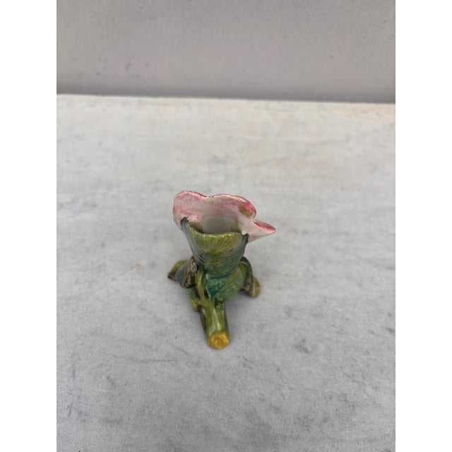 Late 19th Century Small 19th Century Majolica Wild Rose Vase Delphin Massier For Sale - Image 5 of 5