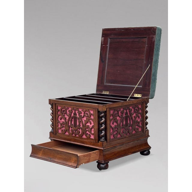 Antique Victorian Rosewood Piano Stool, 1860 For Sale - Image 10 of 13