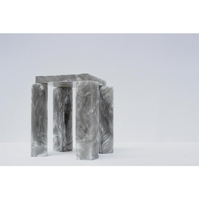 Contemporary Mother of Pearl Finish Side Table by Marten and Joost For Sale - Image 3 of 8