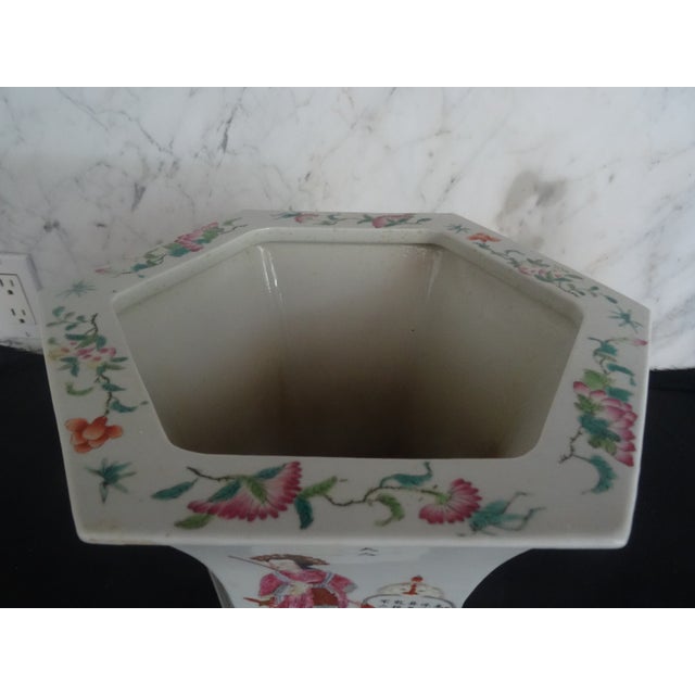 Early 20th Century Antique Chinese Jardiniere in a Hexagon Shape For Sale - Image 5 of 8