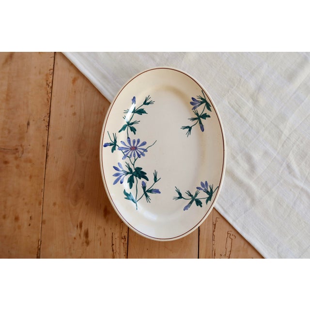 Ceramic Vintage Oval Serving Platter in Ironstone from Longchamp, 1970s For Sale - Image 7 of 7