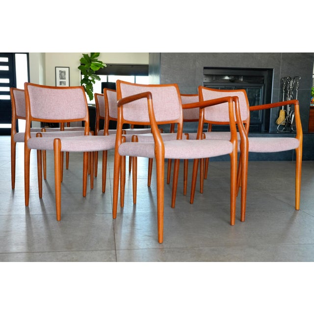 1960s 1960s Niels Otto Møller Model #65 & #80 Teak Dining Chairs Set of 8 MCM For Sale - Image 5 of 13