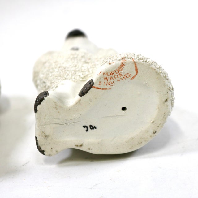 Staffordshire Ware Pair of Confetti Poodle Mantle Dogs For Sale - Image 12 of 12