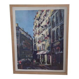 European Street Scene Original Pastel by Deborah Males For Sale