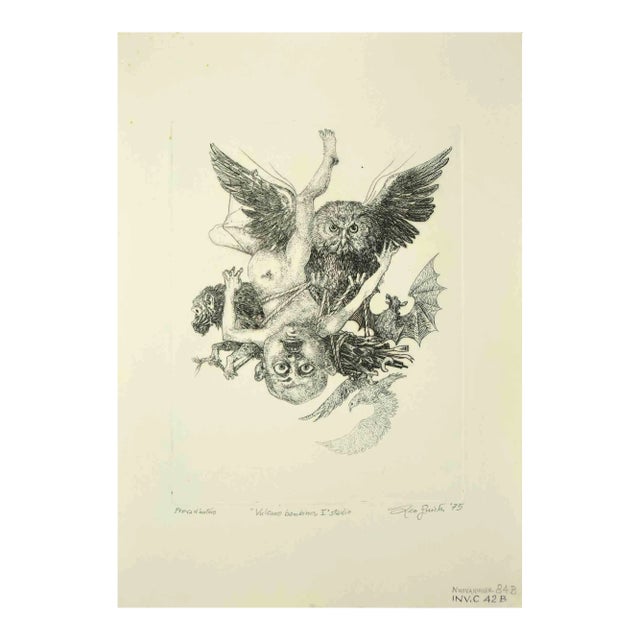 Leo Guide, Baby Vulcan, 1st State, Drawing, 1975 For Sale