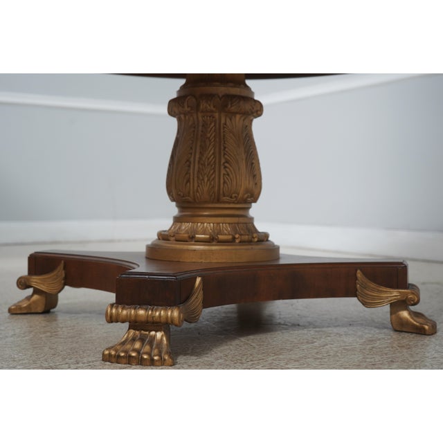 1980s Drexel Heritage Round Regency Style Marble Top Table For Sale - Image 5 of 15