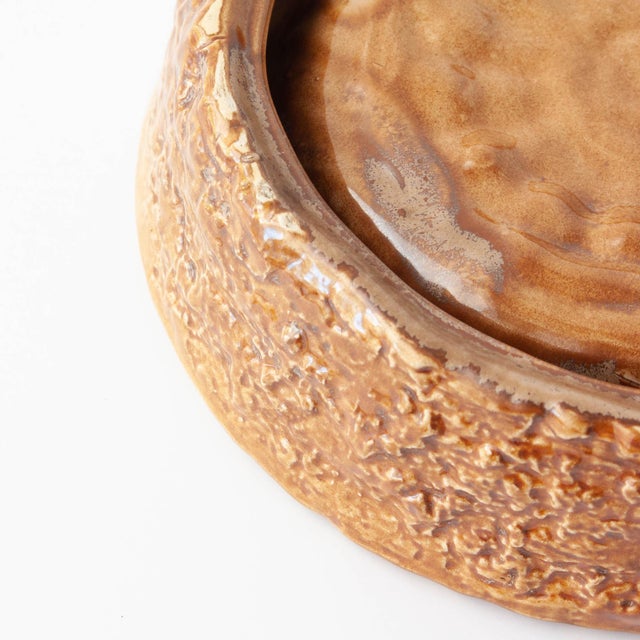 Brown Textured Ceramic Ashtray from Aleluia, 1970s For Sale - Image 12 of 14