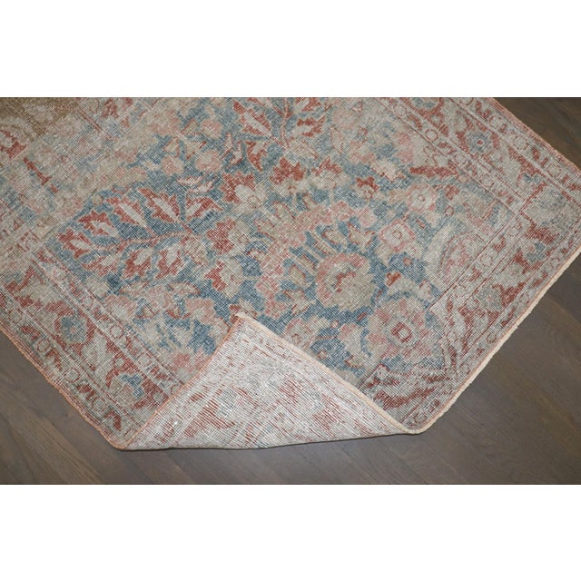 Red Wide Worn Antique Persian Sarouk Runner - 3'6" x 13'5" For Sale - Image 8 of 9