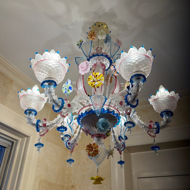 Authentic Murano Glass Chandelier - Giampaolo Nason, Murano Venezia. ( With Original Receipt) For Sale - Image 4 of 4