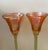 Glass Late 20th Century Rick Strini Iridescent Orange & Green Art Glass Tulip Goblets, Pair For Sale - Image 7 of 7