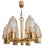 Brass Chandelier with Amber Bubble Glass Globes, 1970s For Sale