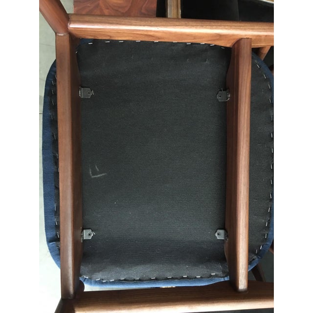 Mid Century Modern Teak Dining Chairs in Navy Blue Set of 8 Chairish