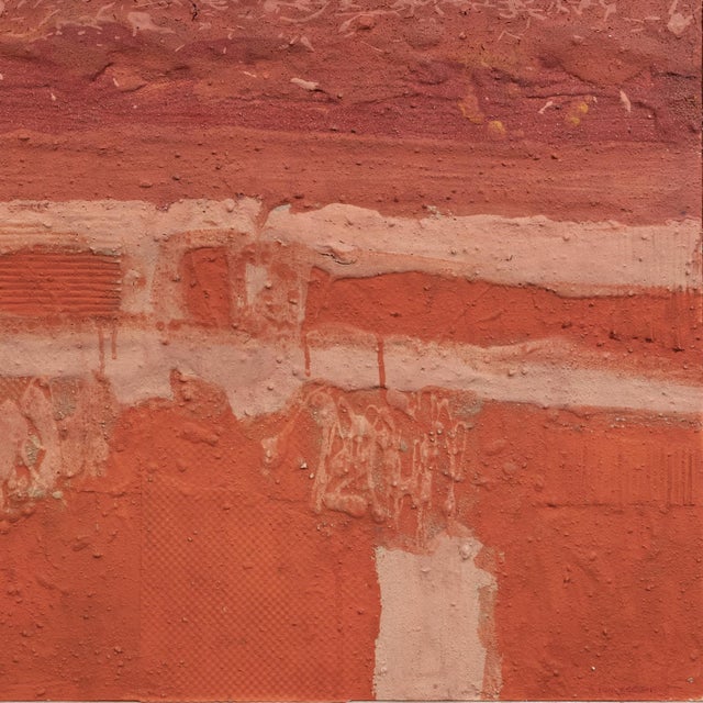 Textile 'Sun Glow' by Lundy Siegriest, Mid-Century Large Abstract in Saffron and Rust, San Francisco Bay Area For Sale - Image 7 of 10
