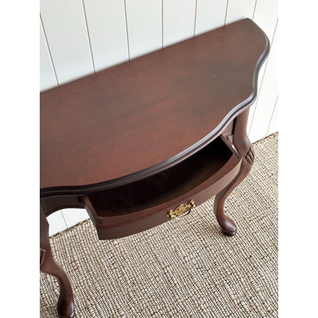 Brown Vintage Mahogany Serpentine Console Table With Cabriole Legs For Sale - Image 8 of 12