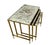 Vintage Set of Three Mid Century French Maison Jansen Style Brass Nesting Tables. They are a timeless ensemble that bring...