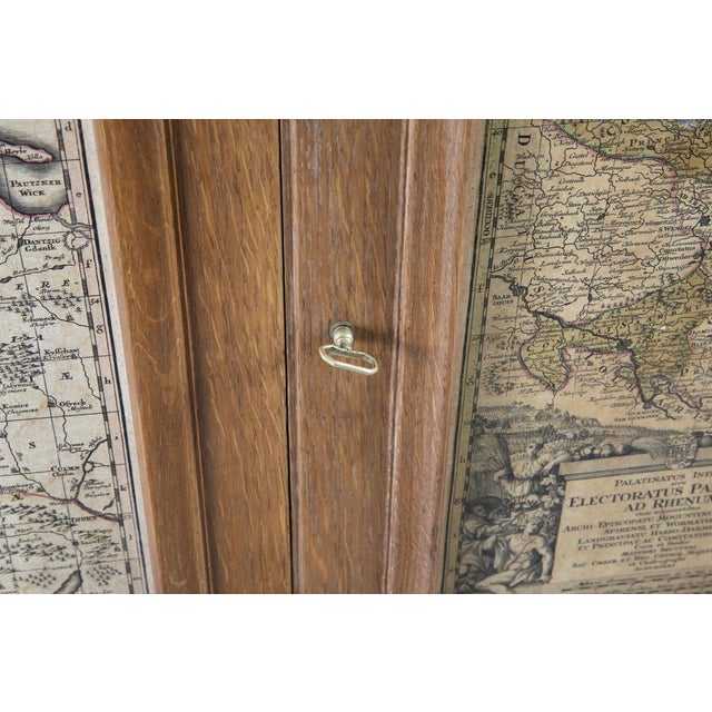 Wood Mid-Century Italian Modern 2-Door Wardrobe with Maps in the style of Maurizio Tempestini, Italy, 1940s For Sale - Image 7 of 8