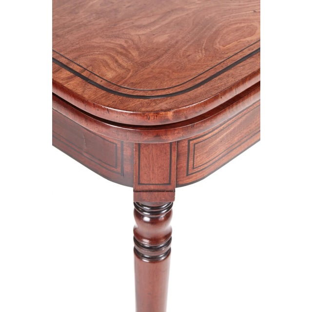 Antique George III Mahogany Card Table For Sale - Image 4 of 12