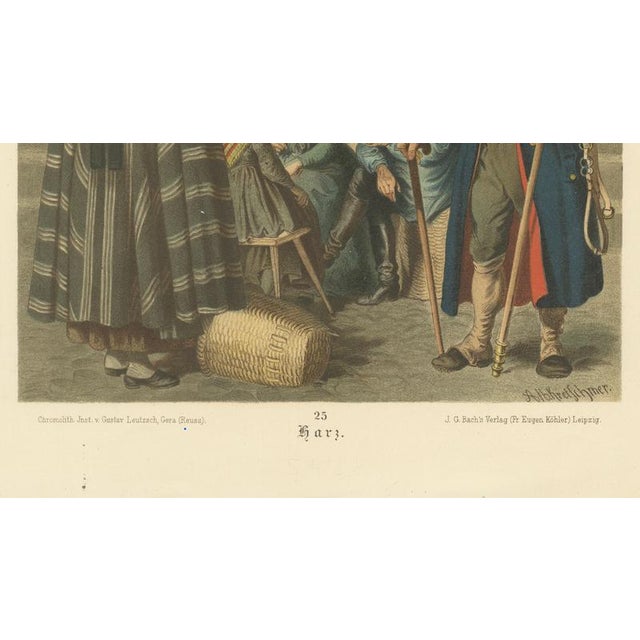 Harz Folk Costumes, 1875, Chromolithograph Print For Sale - Image 6 of 10