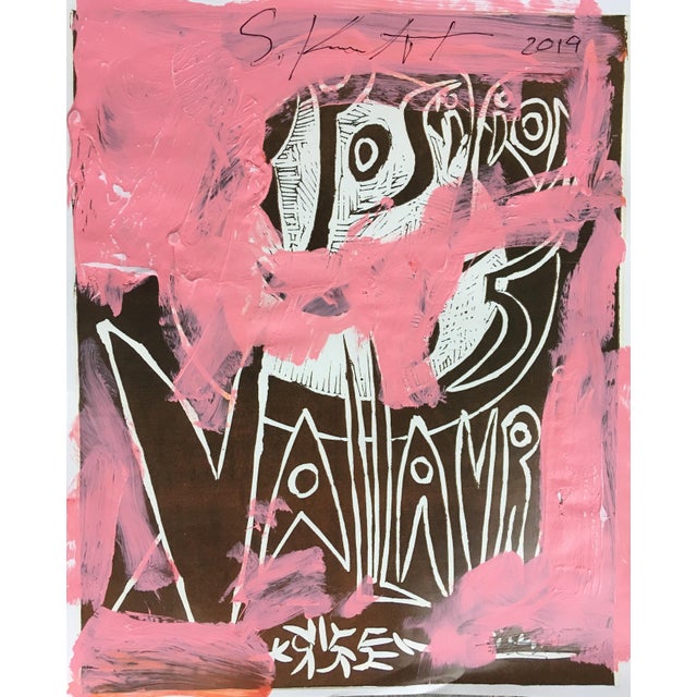 Abstract Framed Picasso Poster Painting by Sean Kratzert ‘ Pink Vallauris’ For Sale - Image 3 of 3