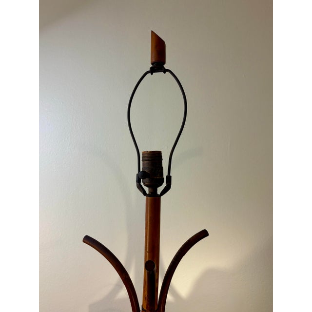 Vintage Figural Bamboo Table Lamp, Coastal Italian Riviera Organic Modern For Sale - Image 4 of 8
