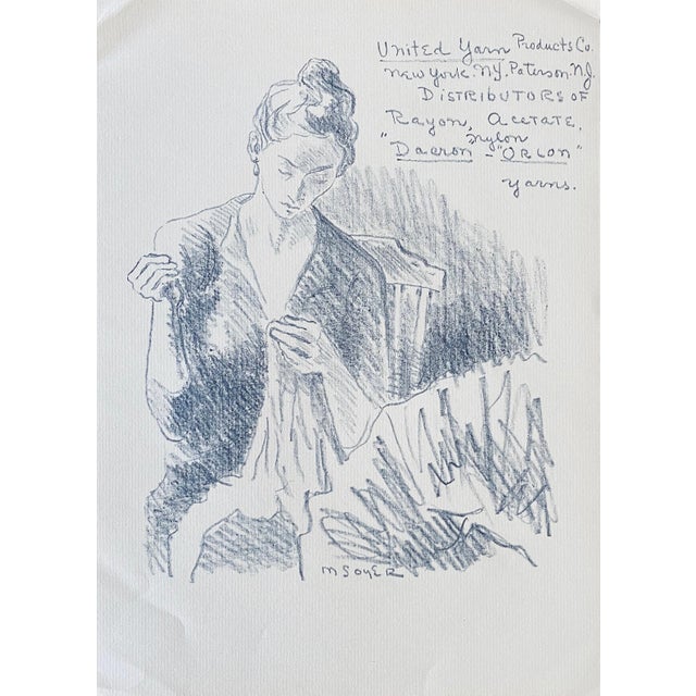 Realism Moses Soyer, Social Realist Original Lithograph Advertisement Moses Soyer For Sale - Image 3 of 7