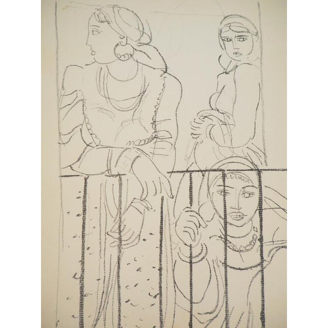 Maurice BARRAUD (1889-1954) The balcony Original color lithograph Signed in the plate On Vellum 12 x 18 cm (c. 5 x 7...