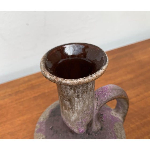 Brown Brutalist Fat Lava Pottery Vase from Ruscha, West Germany, 1960s For Sale - Image 8 of 16