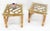 Pair Thick Bamboo Glass Top Rectangle Glass Top End Side Lamp Tables MINT For Sale - Image 16 of 18