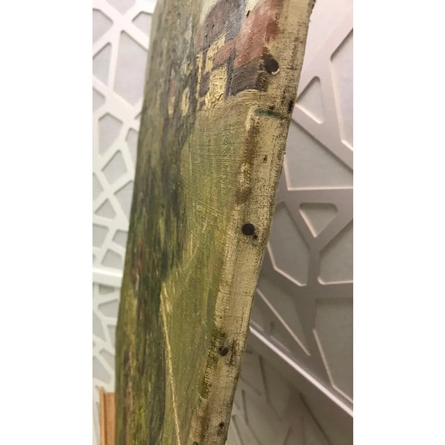 César Alphonse Bolle, House Seen from Above, Oil on Canvas For Sale - Image 6 of 8