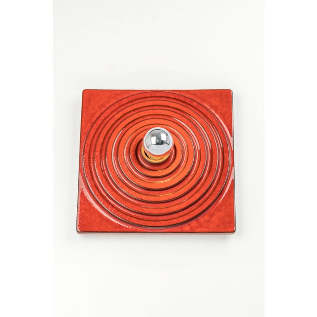 Red Ceramic Wall Light, Germany, 1970s For Sale - Image 3 of 13