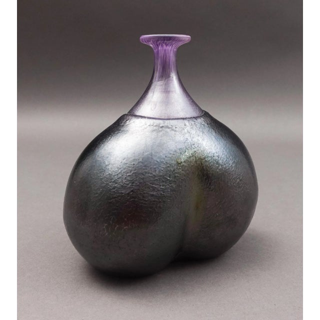 Kosta Boda Sweden Bertil Vallien Purple Volcano Buttocks Art Glass Vase. Measures approximately 5 1/2" long, 3 1/4" wide,...