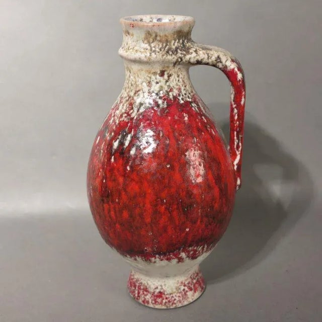 Ceramic Handle Vase by Fridgart Glatzle for Karlsruher Majolika, 1966 For Sale - Image 4 of 7