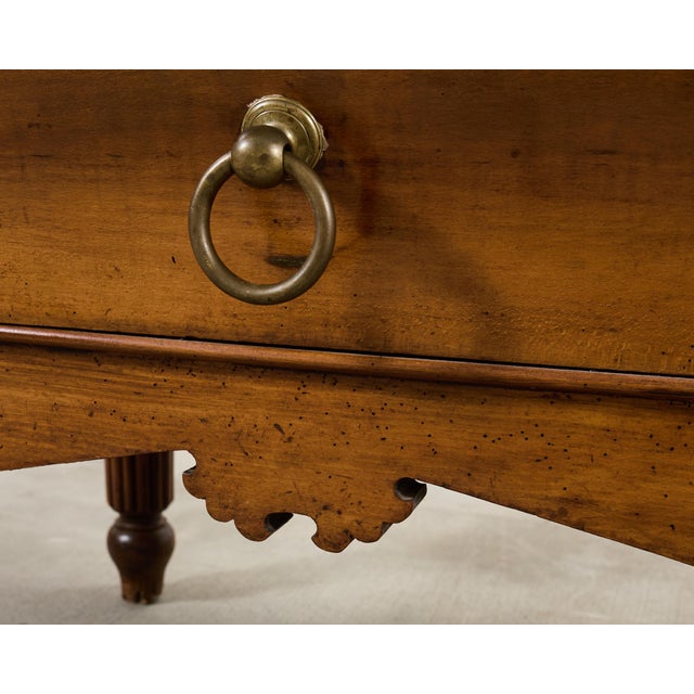 Repurposed 19th C. French Butcher Block Work Table Kitchen Island 8 Ft For Sale - Image 11 of 18