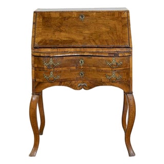 19th Century Louis XV Burled Walnut Secretary Desk For Sale