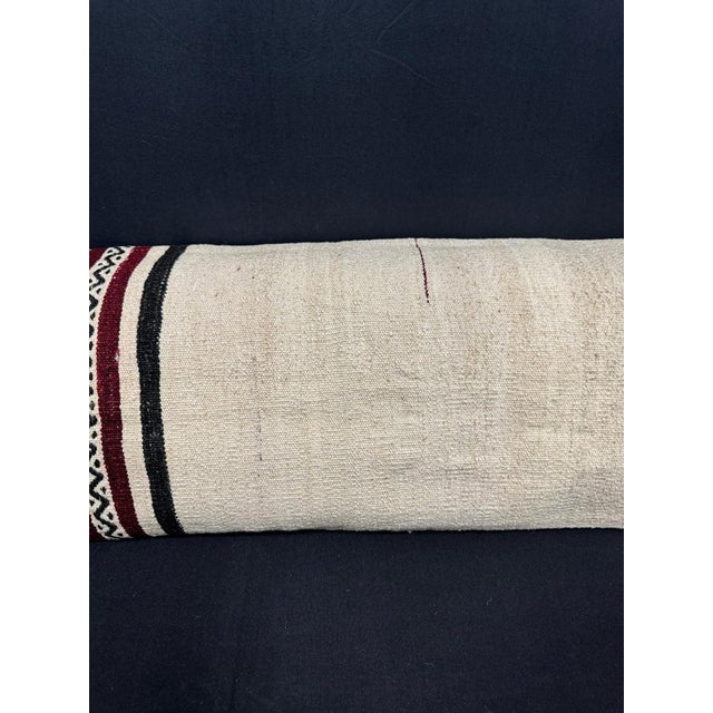 Contemporary Turkish Hemp Pillow Cushion Natural Beige Black Cushion Cover 14x45 For Sale - Image 3 of 4
