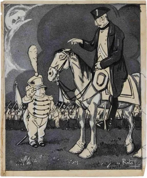 Gabriele Galantara, The General, Mixed Media Drawing, 1909