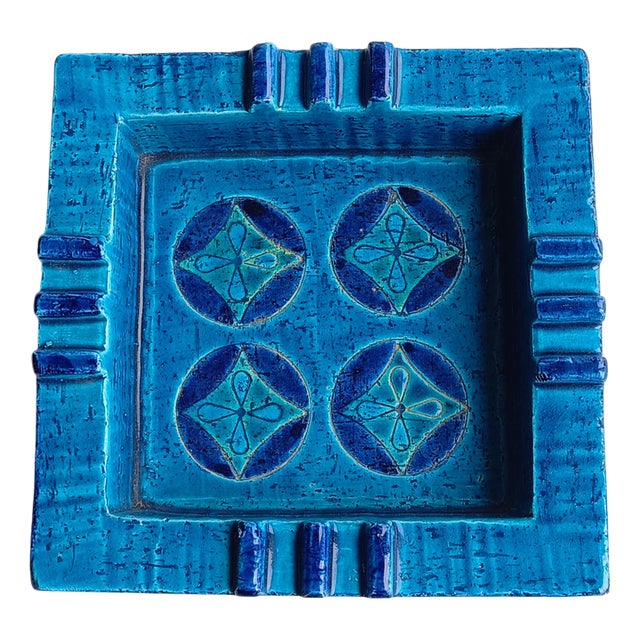 Blue Ceramic Ashtray Vide-Poche by Aldo Londi Rimini for Bitossi, Italy, 1960s For Sale