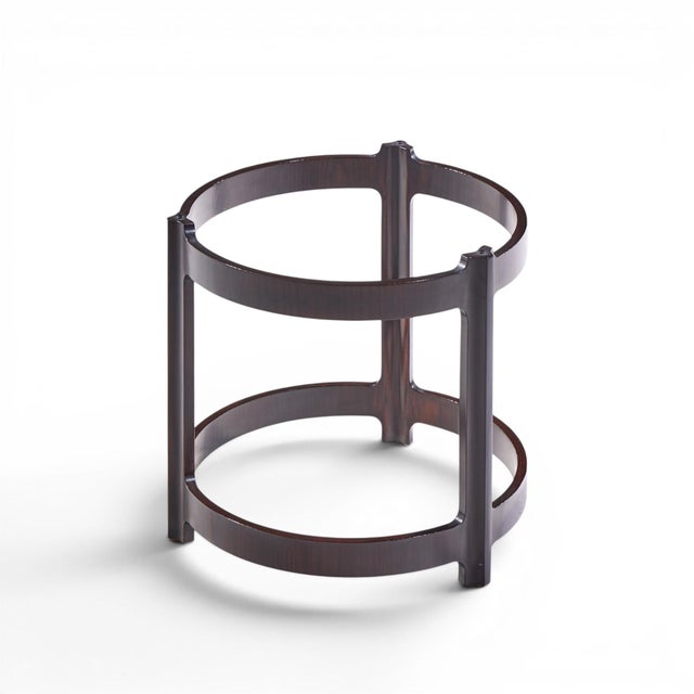 Wood Roger Sprunger for Dunbar Mid Century Mahogany and Glass Top Side Table For Sale - Image 7 of 7