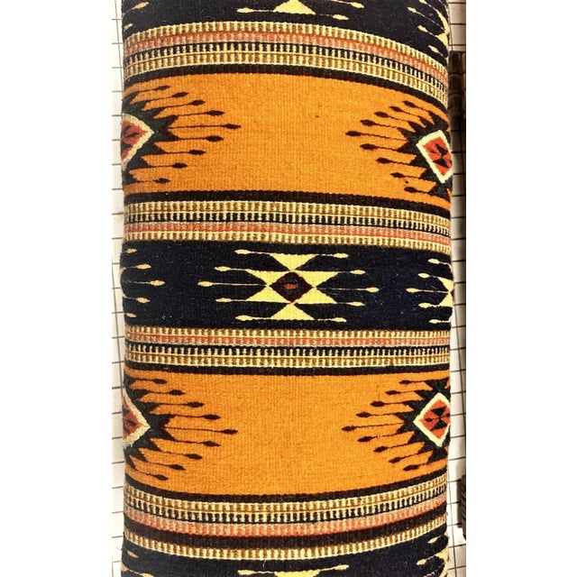 Antique Hacienda Style Bench Reupholstered With Artisanal Wool Zapotec