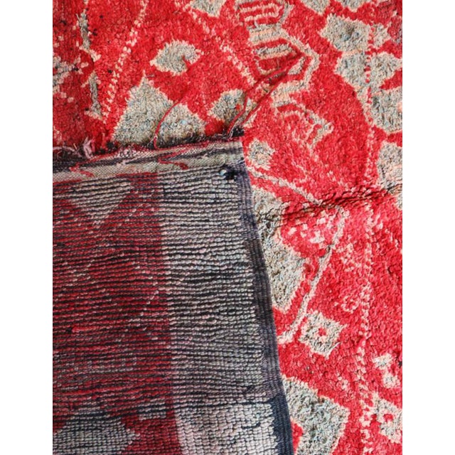 1960's Red Collectible Moroccan Rug - 12 X 6.9 Ft For Sale In Cleveland - Image 6 of 6