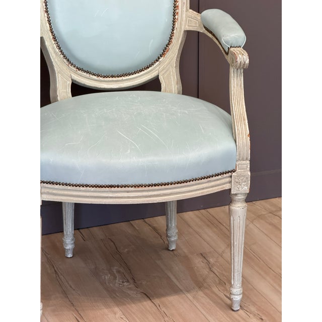 Late 18th Century Gustav III White-Painted and Upholstered Chair For Sale - Image 4 of 10