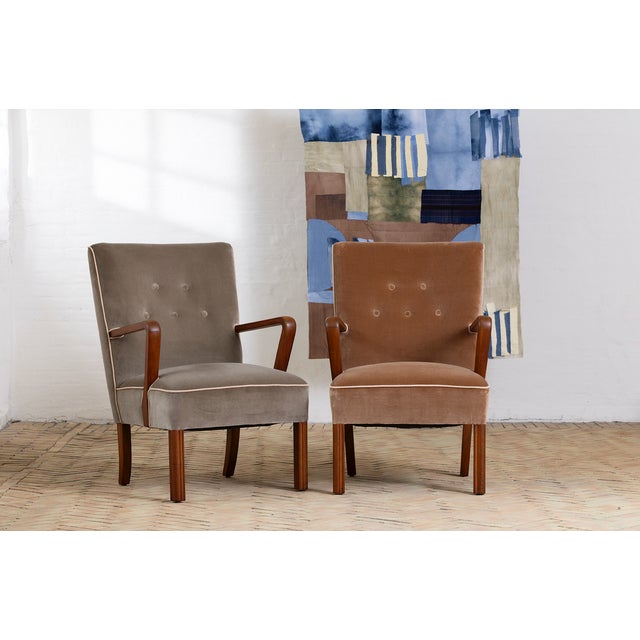 Chair Redressed in Velvet from Dk Kvadrat Textiles For Sale - Image 4 of 5