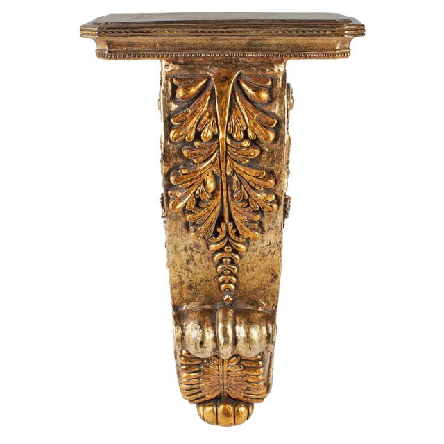 Large Gold Wall Shelf Acanthus Leaf Corbel Chairish