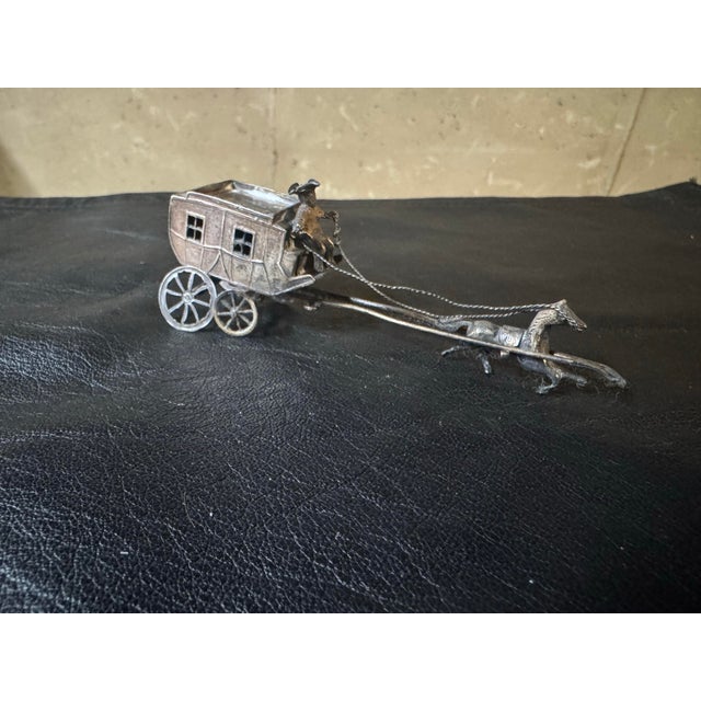 Traditional Vintage Dutch Silver Miniature Carriage and Horses For Sale - Image 3 of 12