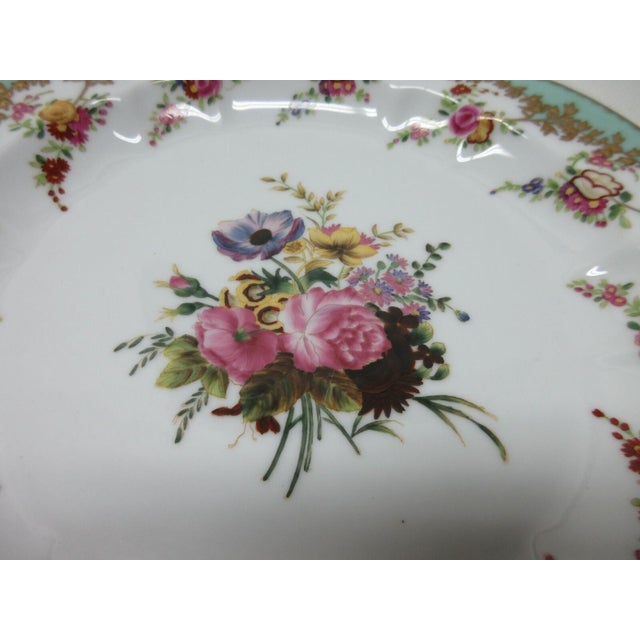 1980s 1980s Chelsea House Decorative Floral Design Birds Bouquet Plate Asian Inspired Purple For Sale - Image 5 of 9