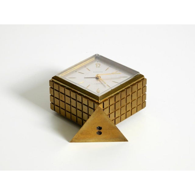 Small Mechanical Brass Alarm Clock from Europa, 1960s For Sale - Image 16 of 18