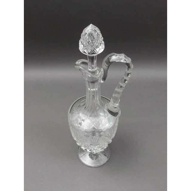 Glass Mid 20th Century St. Louis France Florence Pineapple Cut Crystal Wine Decanter With Stopper For Sale - Image 7 of 10