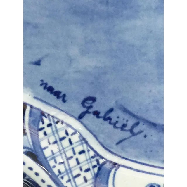 Dutch Delft Wall Plaque After a Painting by P.J.C. Gabriel from Porceleyne Fles, 1907 For Sale - Image 3 of 9