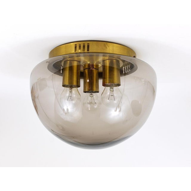 Mid-Century Glass Globe Flushmount from Peill & Putzler, Germany, 1970s For Sale - Image 9 of 14